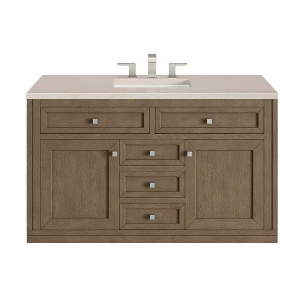 James Martin Vanities Chicago 48in Single Vanity, Whitewashed Walnut w/ 3 CM Eternal Marfil Quartz Top 305-V48-WWW-3EMR